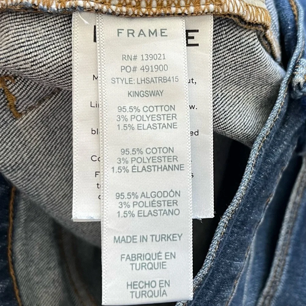 FRAME Le High Straight Asymmetrical Hem Jeans Size 28 Modern Contemporary - Picture 5 of 10